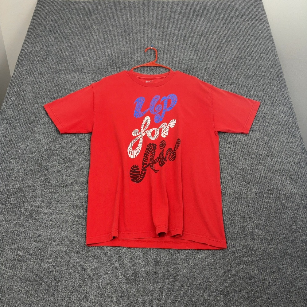 Nike T Shirt Mens L Red Cotton Up For Anything Graphic Tee‎ Casual Streetwear